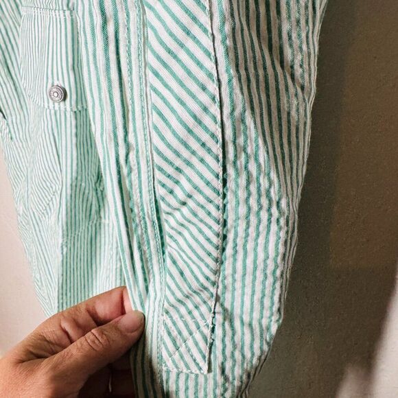 Free‎ People In Town Green Combo Striped Overall Size M NEW WITH TAG - Picture 6 of 7